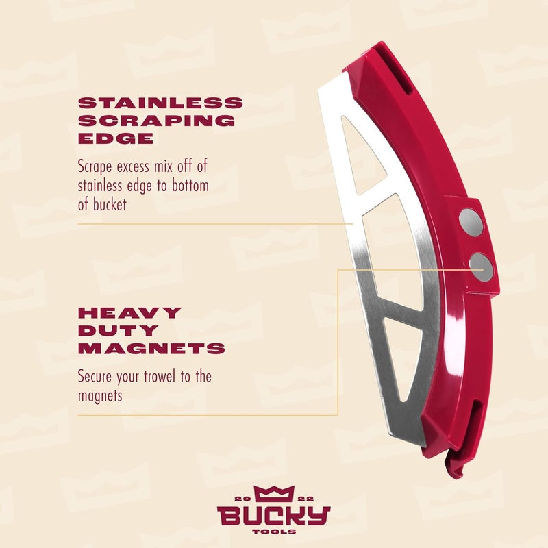 Bucky Tools Bucky Scrape – Universal 5-Gallon Bucket Trowel Scraper for Tile Work, Stainless Steel Edge Preserves Wet Mix And Reduces Waste, Magnetic Holder Secures Tools - Image 5